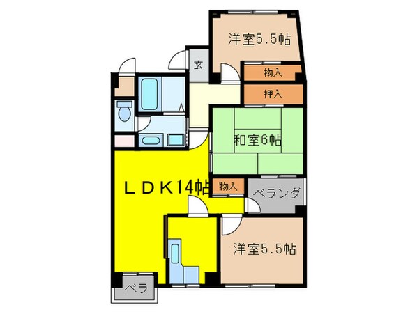 熊野町ブリックハイツの物件間取画像